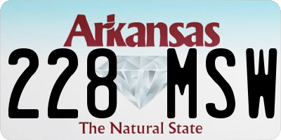 AR license plate 228MSW