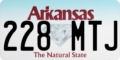 AR license plate 228MTJ