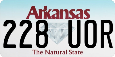 AR license plate 228UOR