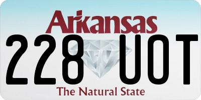 AR license plate 228UOT
