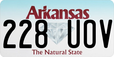 AR license plate 228UOV