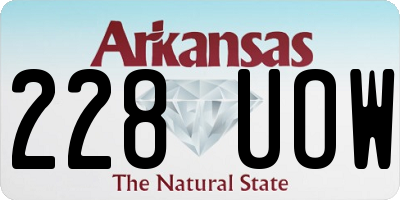 AR license plate 228UOW
