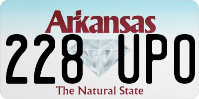 AR license plate 228UPO