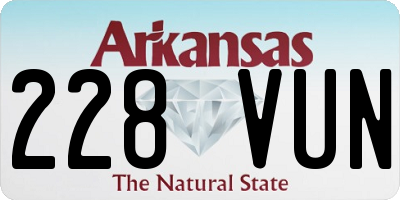 AR license plate 228VUN