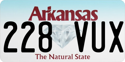 AR license plate 228VUX