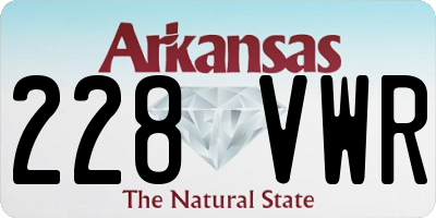 AR license plate 228VWR