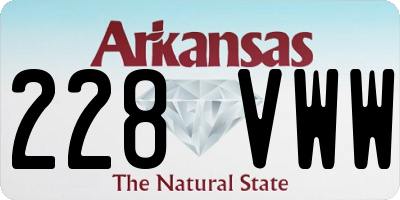 AR license plate 228VWW