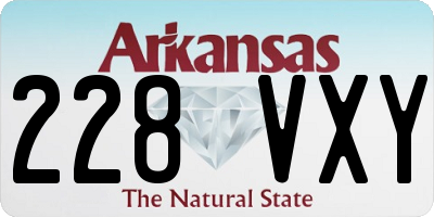 AR license plate 228VXY
