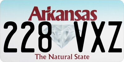 AR license plate 228VXZ