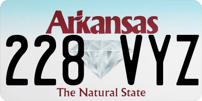 AR license plate 228VYZ