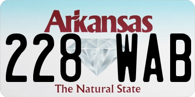 AR license plate 228WAB