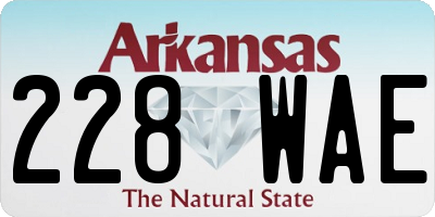 AR license plate 228WAE