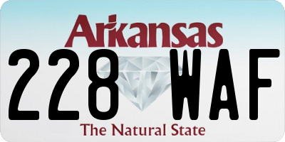 AR license plate 228WAF