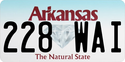 AR license plate 228WAI