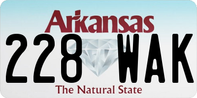 AR license plate 228WAK