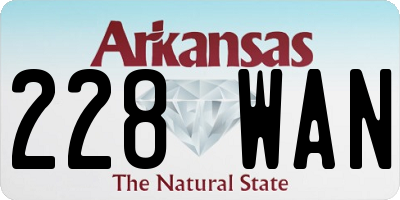 AR license plate 228WAN