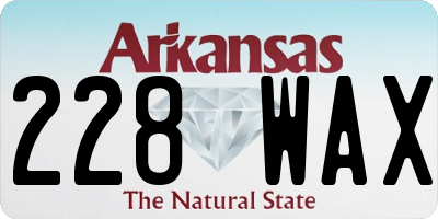 AR license plate 228WAX