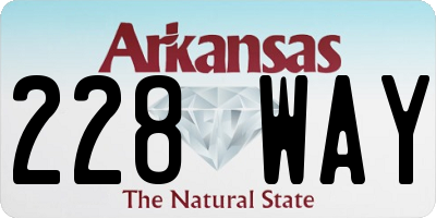 AR license plate 228WAY