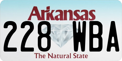 AR license plate 228WBA