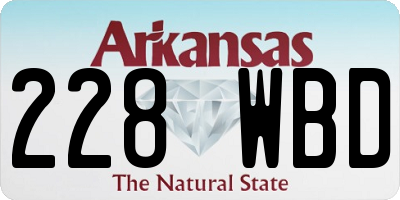 AR license plate 228WBD