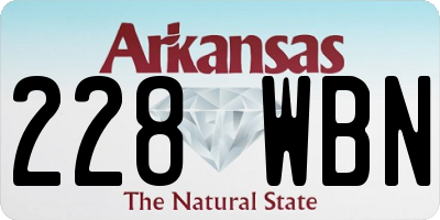 AR license plate 228WBN