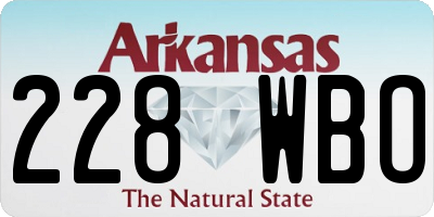 AR license plate 228WBO