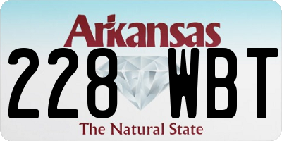 AR license plate 228WBT
