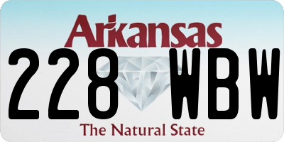 AR license plate 228WBW