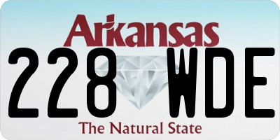 AR license plate 228WDE