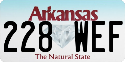 AR license plate 228WEF