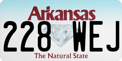 AR license plate 228WEJ