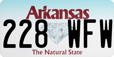 AR license plate 228WFW