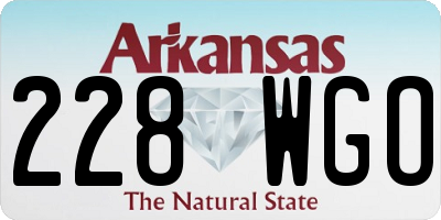 AR license plate 228WGO