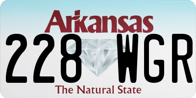 AR license plate 228WGR