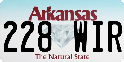 AR license plate 228WIR