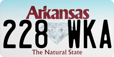 AR license plate 228WKA