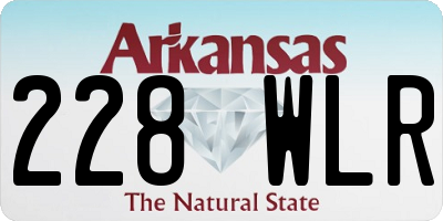 AR license plate 228WLR