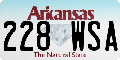 AR license plate 228WSA