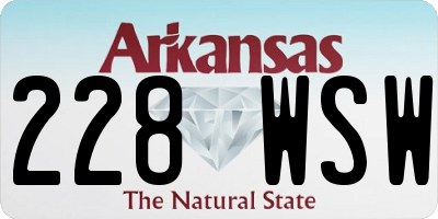 AR license plate 228WSW