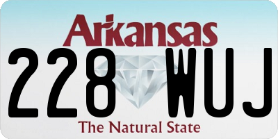AR license plate 228WUJ