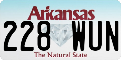 AR license plate 228WUN
