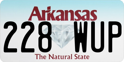 AR license plate 228WUP