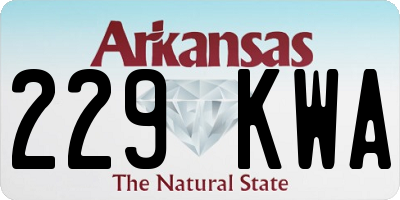 AR license plate 229KWA