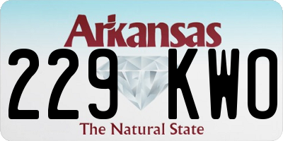 AR license plate 229KWO