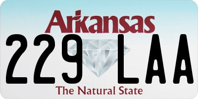 AR license plate 229LAA