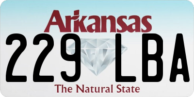 AR license plate 229LBA