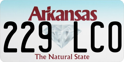 AR license plate 229LCO