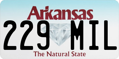AR license plate 229MIL