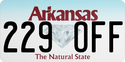 AR license plate 229OFF