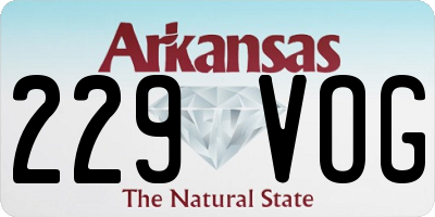 AR license plate 229VOG